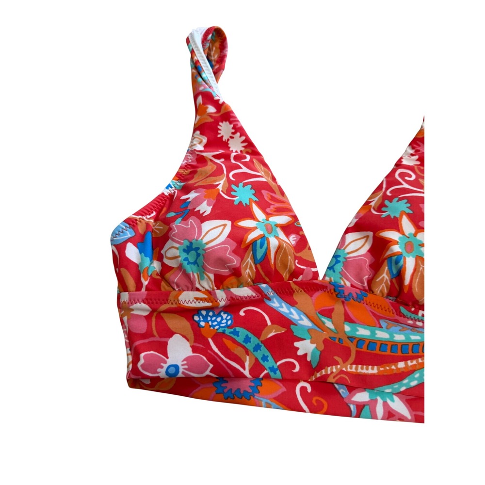 Helen Jon Womens Floral Paisley High Waisted Bikini Set Red Orange XS - Picture 3 of 10